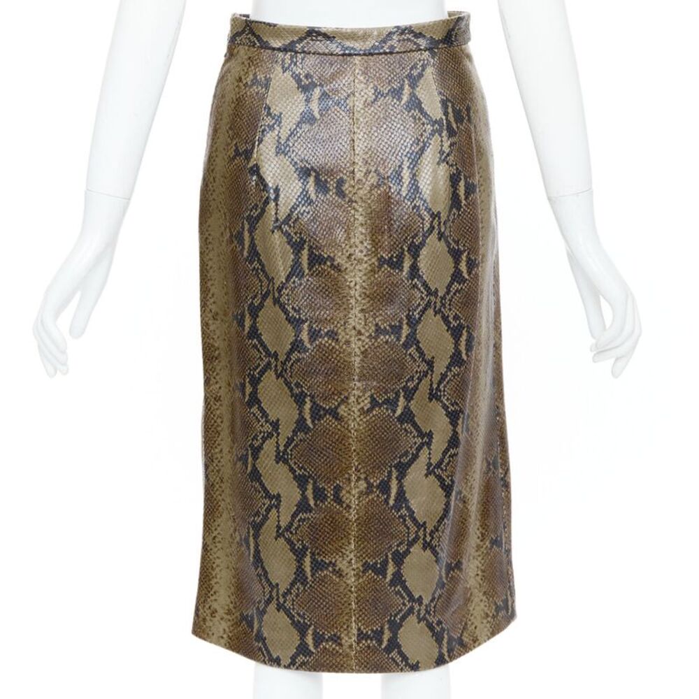 Khaite 2023 Fraser Brown Python Leather Skirt - Picture 5 of 10